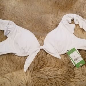 NWT Lilly Pulitzer 10 Laurel Ruffle Bikini Top Wh